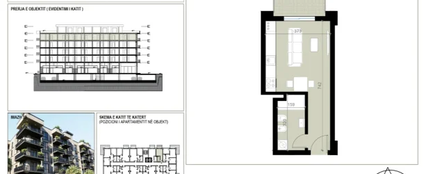Apartament në shitje në Golem, Shqipëri — 30 m², 54 262 € — planimetria