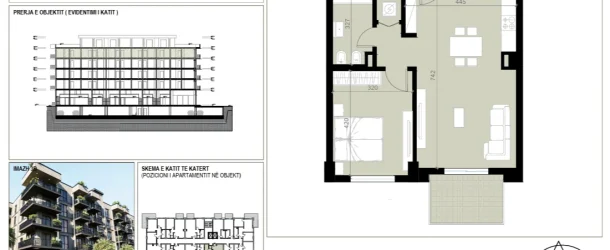 Apartament në shitje në Golem, Shqipëri — 61 m², 99 957 € — planimetria