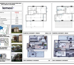 Apartament në shitje në Mali i Robit, Shqipëri — Hestia Residence — 61 m², 119 961 € — planimetria