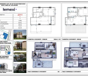 Apartament në shitje në Mali i Robit, Shqipëri — Hestia Residence — 61 m², 119 961 € — planimetria