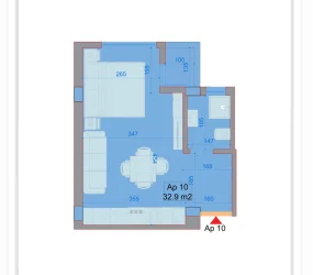 Apartament në shitje në Durrës, Shqipëri — 32 m², 57 000 € — planimetria
