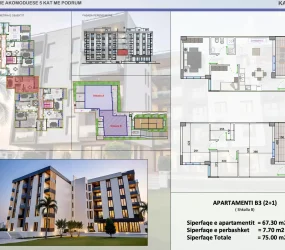 Apartament në shitje në Golem, Shqipëri — Skampa — 67 m², 112 500 € — planimetria