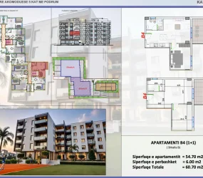 Apartament në shitje në Golem, Shqipëri — Skampa — 54 m², 91 050 € — planimetria