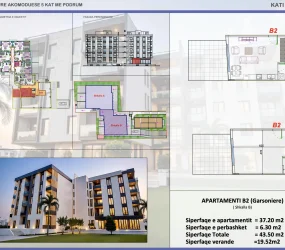 Apartament në shitje në Golem, Shqipëri — Skampa — 37 m², 65 250 € — planimetria