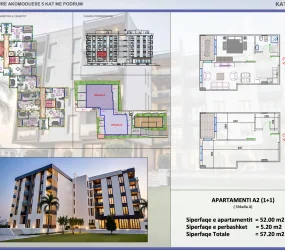 Apartament në shitje në Golem, Shqipëri — Skampa — 52 m², 78 000 € — planimetria