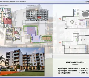 Apartament në shitje në Golem, Shqipëri — Skampa — 57 m², 86 700 € — planimetria