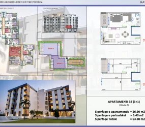 Apartament në shitje në Golem, Shqipëri — Skampa — 56 m², 85 350 € — planimetria