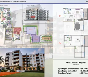 Apartament në shitje në Golem, Shqipëri — Skampa — 54 m², 82 050 € — planimetria