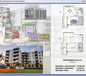 Apartament në shitje në Golem, Shqipëri — Skampa — 55 m², 82 500 € — planimetria