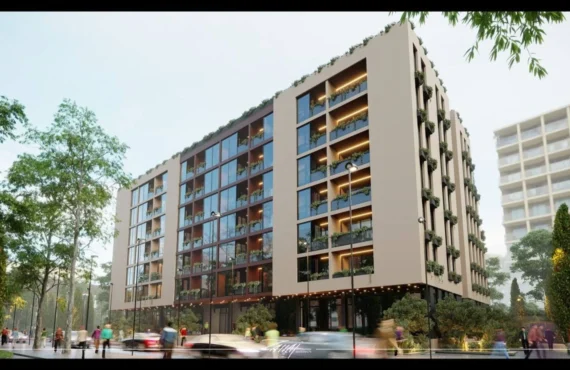 Apartament bregdetar me tarracë, minuta nga pishtat