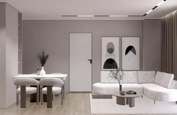 Apartament i mobiluar në bregdet me tarracë drejt perëndimit