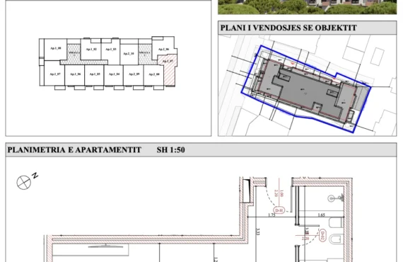 Apartament 1+1 me dhomë ndenjeje prej gati nëntë metrash